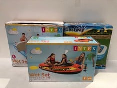 3 X WATERPROOF LEISURE ITEMS INCLUDING BESTWAY POOL MEASURING 3.05M X 1.83M X 56CM .