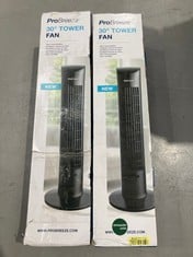 2 X PRO BREEZE TOWER FAN 30" FAN BLACK COLOUR .