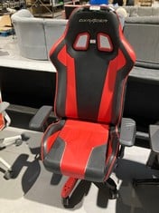 GAMING CHAIR DXRACER BLACK AND RED COLOUR IS SCRATCHED ON THE SEAT.