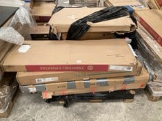 PALLET OF FURNITURE OF VARIOUS MODELS AND SIZES INCLUDING SHOE RACK (BROKEN AND INCOMPLETE).