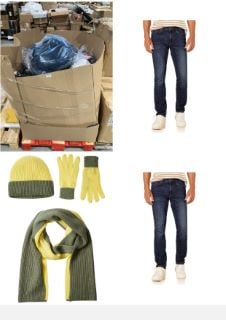 PALLET WITH A LOT OF CLOTHES IN DIFFERENT MODELS AND SIZES INCLUDING BLUE JEANS.