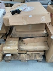 PALLET OF DIFFERENT MODELS AND SIZES OF FURNITURE INCLUDING VASAGLE TABLE (MAY BE BROKEN OR INCOMPLETE).