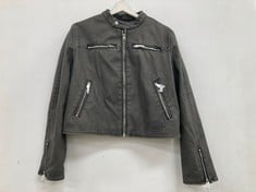 LEATHER JACKET BRAND BDG GREY COLOUR SIZE M (TOTAL P.V.P 85€) - LOCATION 34A.