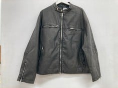 LEATHER JACKET BRAND BDG GREY COLOUR SIZE M (TOTAL P.V.P 115€) - LOCATION 34A.