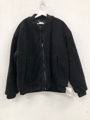 ASOS COAT IN BLACK LAMB FUR SIZE L - LOCATION 7A.