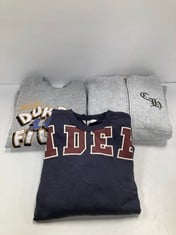 3 X SWEATSHIRTS VARIOUS BRANDS AND SIZES INCLUDING NAVY BLUE LEE SWEATSHIRT SIZE XS - LOCATION 23A.