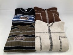 4 X BDG KNITTED JUMPERS VARIOUS MODELS AND SIZES INCLUDING GREEN JUMPER SIZE XS (TOTAL P.V.P 268€) - LOCATION 27A.