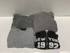 4 X GARMENTS VARIOUS BRANDS AND SIZES INCLUDING GREY JUMPER STRADIVARIUS BRAND SIZE M - LOCATION 48B.