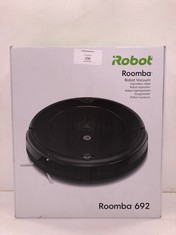 IROBOT ROOMBA 692 ROBOT HOOVER WITH WI-FI CONNECTION, THREE-STAGE CLEANING SYSTEM, PERSONALISED SUGGESTIONS, COMPATIBLE WITH YOUR VOICE ASSISTANT, BLACK - LOCATION 16B.