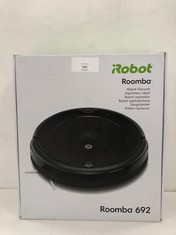 IROBOT ROOMBA 692 ROBOT HOOVER WITH WI-FI CONNECTION, THREE-STAGE CLEANING SYSTEM, PERSONALISED SUGGESTIONS, COMPATIBLE WITH YOUR VOICE ASSISTANT, BLACK - LOCATION 12B.