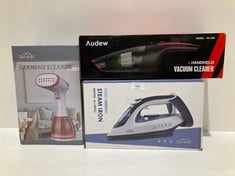 3 X HOUSEHOLD ITEMS INCLUDING CLOTHES IRON SIMBR MODEL AJ-2092C - LOCATION 37C.