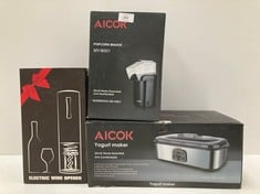 3 X HOUSEHOLD ITEMS INCLUDING ANPRO ELECTRIC WINE BOTTLE OPENER - LOCATION 41C.