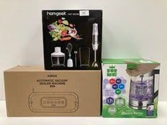 3 X HOUSEHOLD ITEMS INCLUDING MULTI-PURPOSE HAND BLENDER BY HOMGEEK MODEL HAT-9629B - LOCATION 45C.