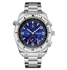 GAMAGES OF LONDON LIMITED EDITION HAND ASSEMBLED STEEL AUTOMATIC RACING WATCH - SKU: GA1362