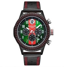 GAMAGES OF LONDON LIMITED EDITION BLACK GREEN HAND-ASSEMBLED AUTOMATIC RPM WATCH - SKU: GA1863