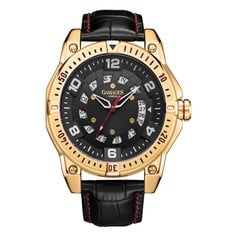 GAMAGES OF LONDON LIMITED EDITION HAND ASSEMBLED ADVENTURER AUTOMATIC BLACK GOLD WATCH - SKU: GA1651