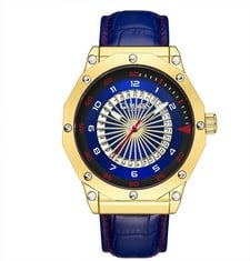 GAMAGES OF LONDON LIMITED EDITION HAND ASSEMBLED AUTOMATIC GOLD COMPASS WATCH - SKU: GA1691