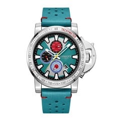 GAMAGES OF LONDON LIMITED EDITION HAND ASSEMBLED AEROGLIDER TEAL AUTOMATIC WATCH - SKU: GA1751