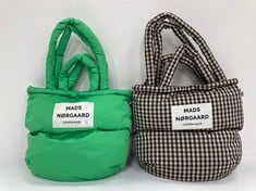 2 X MADS NORGAARD BAGS VARIOUS COLOURS INCLUDING GREEN BAG (TOTAL P.V.P 220€) - LOCATION 49A.