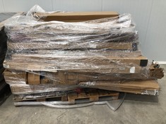 PALLET OF ASSORTED FURNITURE INCLUDING 2 DOOR HANGER COLUMN OAK GREY (MAY BE BROKEN OR INCOMPLETE).