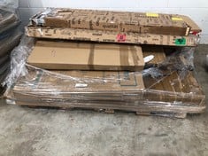 PALLET OF ASSORTED FURNITURE INCLUDING 3 DOOR TV CABINET MEASURING 160 X 41 CM (MAY BE BROKEN OR INCOMPLETE).