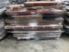 PALLET OF ASSORTED FURNITURE INCLUDING 3 DOOR SHOE RACK (MAY BE BROKEN OR INCOMPLETE).