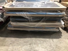 PALLET INCLUDING A VARIETY OF BEDSTEADS AND UPHOLSTERED BASES (MAY BE BROKEN OR INCOMPLETE).