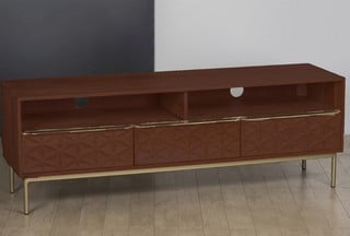 WONSTON DARK WOOD STAIN TV UNIT 154 X 49 X 49CM