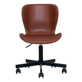 BATILDA-A1 RETRO BRANDY COLOURED LEATHER LOOK DESK CHAIR