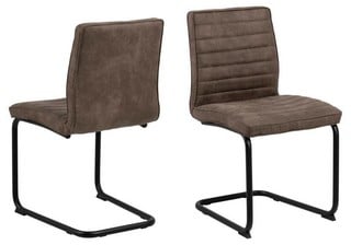 2 X ZOLA PRESTON LIGHT BROWN 22 COLOURED FABRIC DINING CHAIR