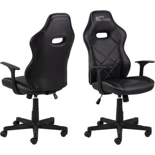 ASHE PU BLACK COLOURED LEATHER LOOK MATERIAL GAMING CHAIR