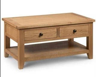 JAYWICK NATURAL OAK 2 DRAWER COFFEE TABLE 930 X 590 X 460MM