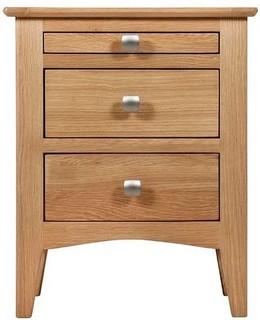 JAYWICK NATURAL OAK 2 DRAWER BEDSIDE TABLE 480 X 350 X 590MM