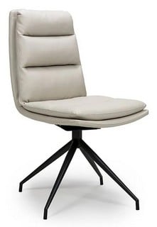 QUARLEY TAUPE PU NOBO SWIVEL CHAIR WITH BLACK POWDER COATED LEGS