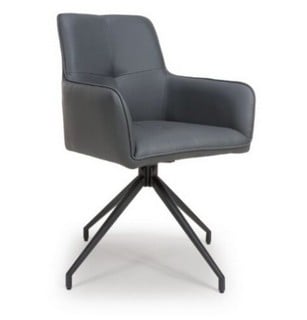 2 X LITTLEDOWN NIX GREY PVC COLOURED CHAIR WITH BLACK FROSTED LEGS