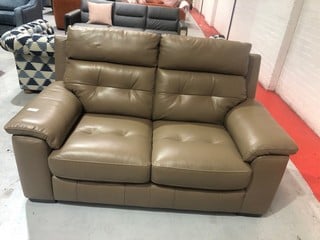 HAMBLE LIGHT BROWN COLOURED LEATHER 2 SEATER SOFA A GRADE BXS (2 BOXES)