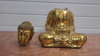 GOLD STONE BUDDHA STATUE H - 31CM