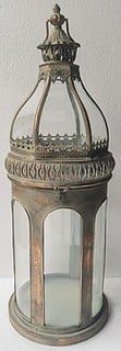 MINSTER STYLISH LIVING ANTIQUE LOOK FADED COPPER STYLE LANTERN