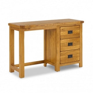 JARROW WAX OAK SINGLE PEDESTAL DRESSING TABLE 1100 X 470 X 790MM