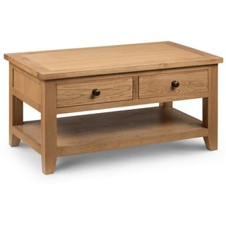 JAYWICK NATURAL COLOUR COFFEE TABLE W/2 DRAWERS (L - 930MM H - 590MM W - 460MM)