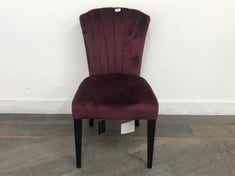 LIBRA HENLEY VELVET SHELL DINING CHAIR IN PLUM - RRP £249