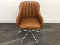 CURIE SWIVEL CHAIR IN VINTAGE BROWN LEATHER - ITEM NO. 395987 - RRP £875