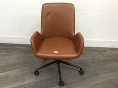 FARADAY SWIVEL CHAIR IN BROWN LEATHER - ITEM NO. 396069 - RRP £299