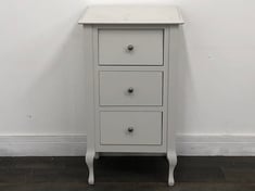 ROSALIND 3 DRAWER BEDSIDE TABLE IN WHITE