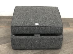 DARK GREY FABRIC SMALL STORAGE FOOTSTOOL