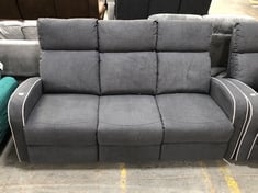 FURNITURE MAXI 3 SEATER RECLINER SOFA IN DARK GREY FABRIC - ITEM NO. 22773