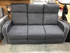 FURNITURE MAXI 3 SEATER RECLINER SOFA IN DARK GREY FABRIC - ITEM NO. 22773