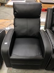 FURNITURE MAXI BONDED LEATHER RECLINER ARMCHAIR IN BLACK - ITEM NO. 22913