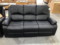 FURNITURE MAXI 3 SEATER RECLINER SOFA IN BLACK FAUX LEATHER - ITEM NO. 23221