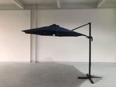 FURNITURE MAXI STEEL MINI ROMA UMBRELLA 3M WITH LED LIGHTS IN DARK BLUE - ITEM NO. 23251 - RRP £170